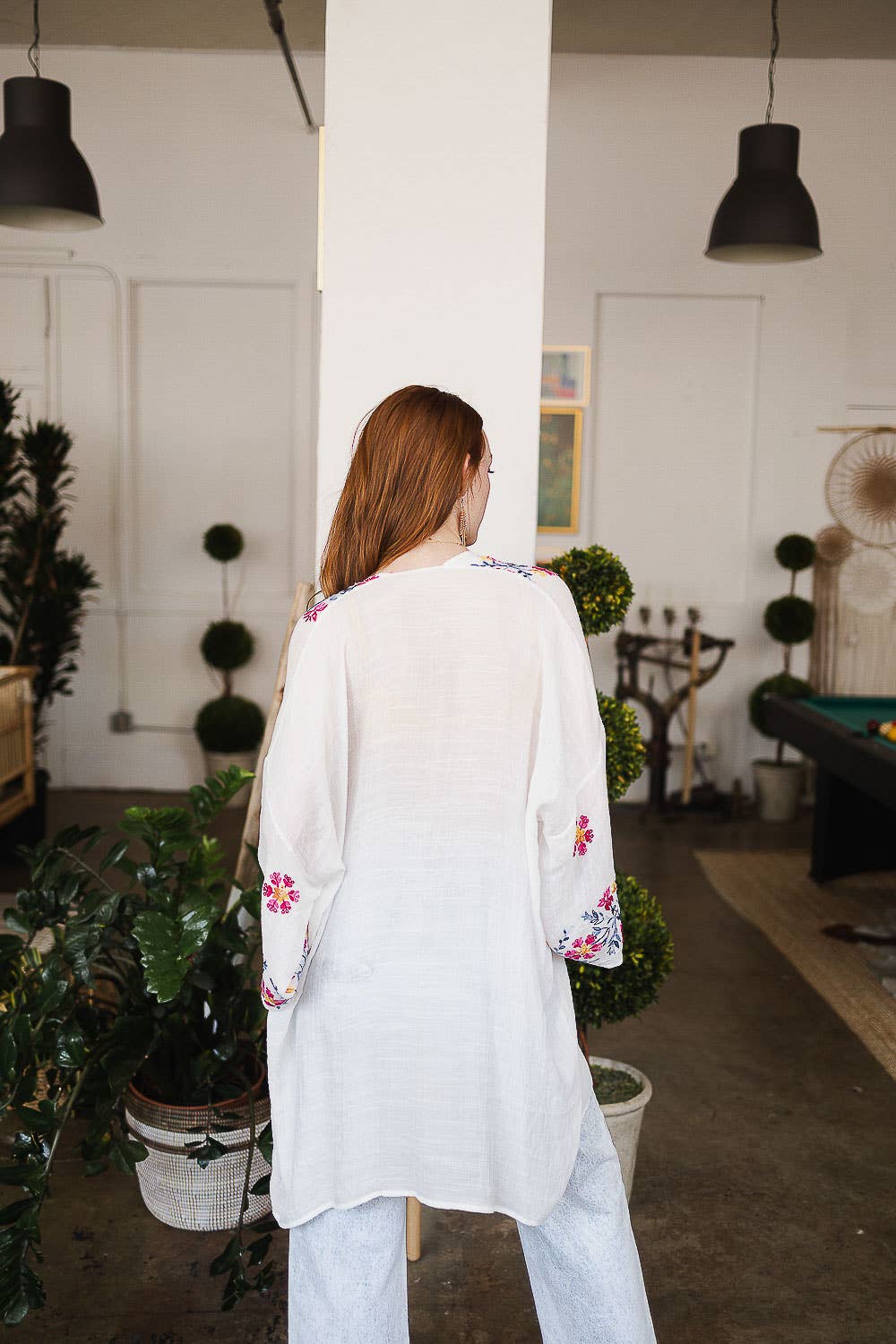 Anemone Feminine Embroidered Kimono - Casual Chic Comfort