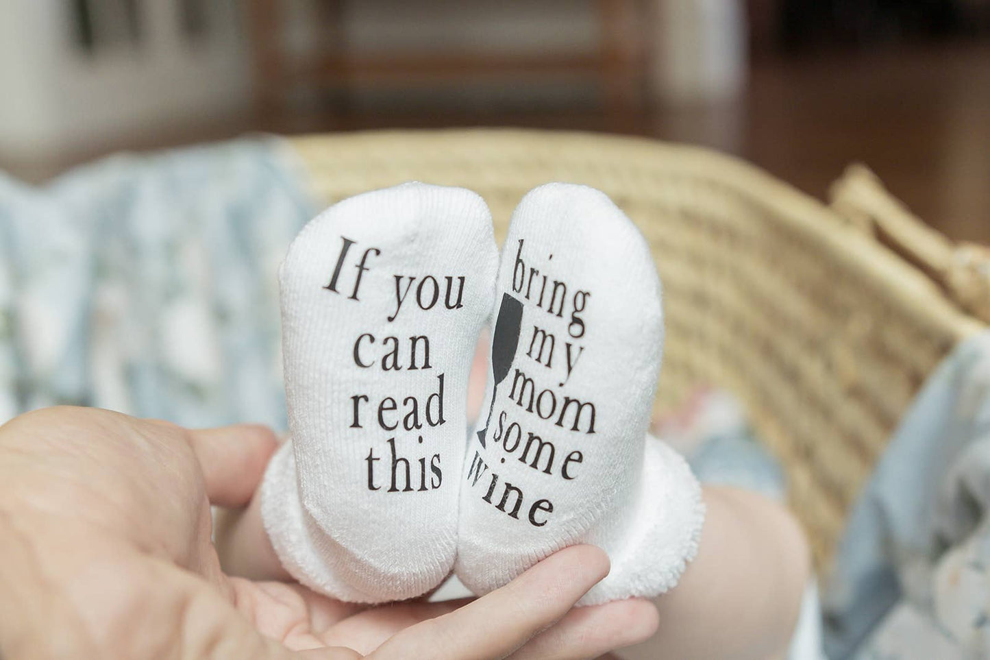 Bring my Mom Some Wine Baby Socks | Wine Gifts | Baby Items