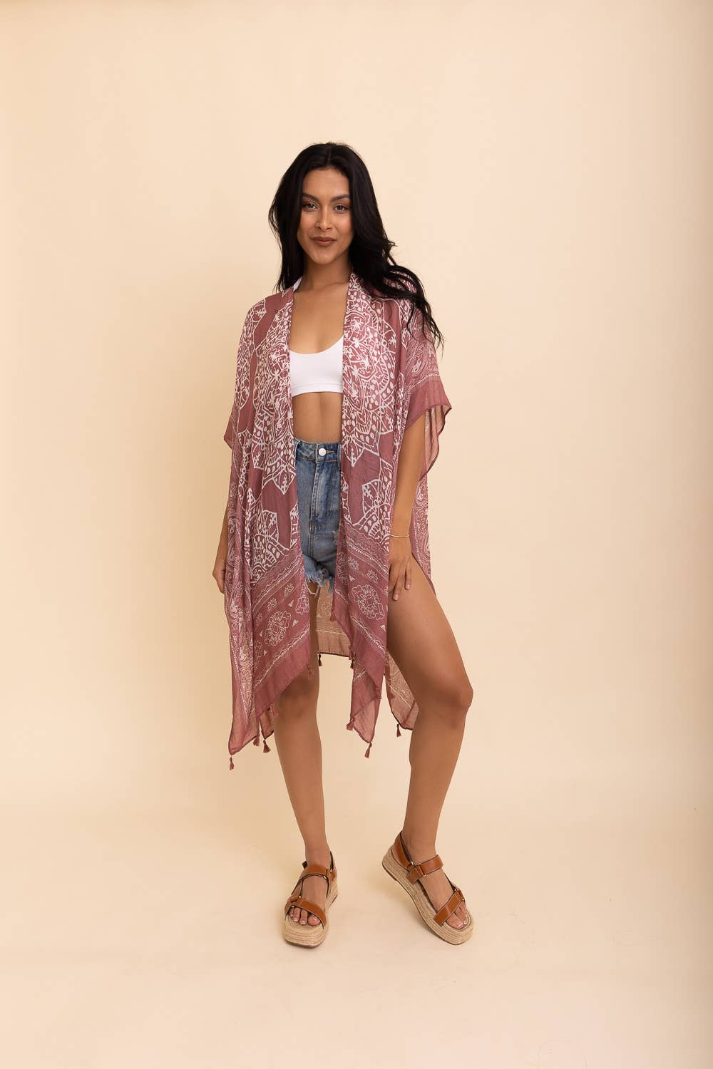 Versatile Kimono Cardigan with Tassels - Festival Ready 🎡