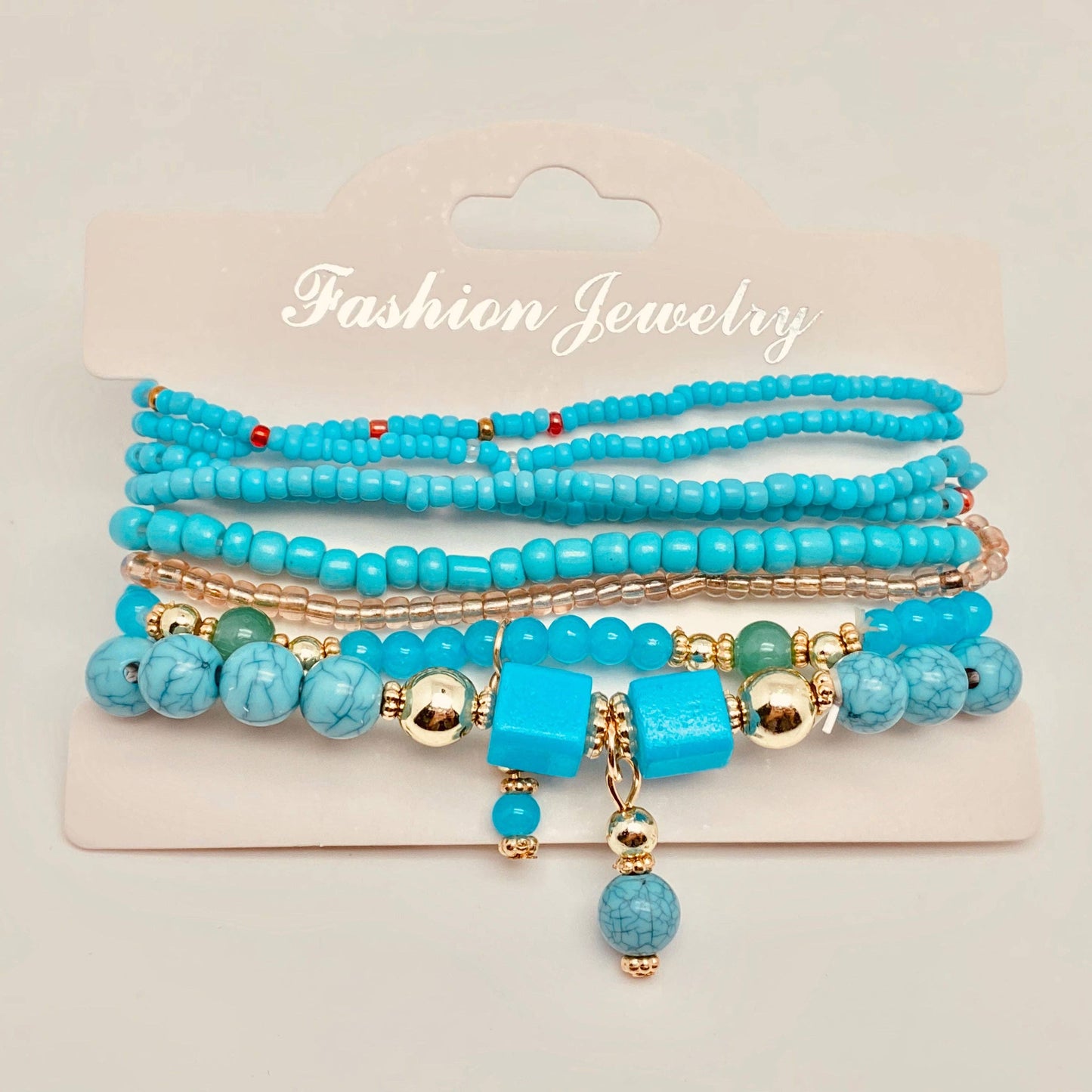 8pcs/set Bohemian Elastic Rope Handmade Beaded Bracelet