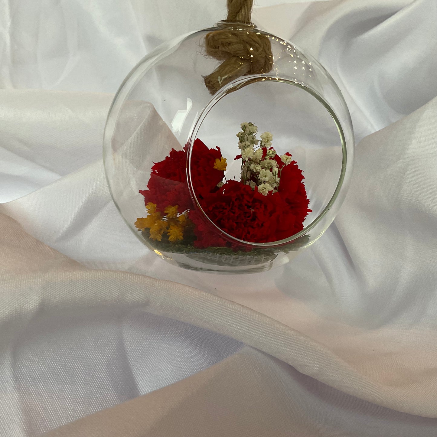 Carnations flowers in a glass