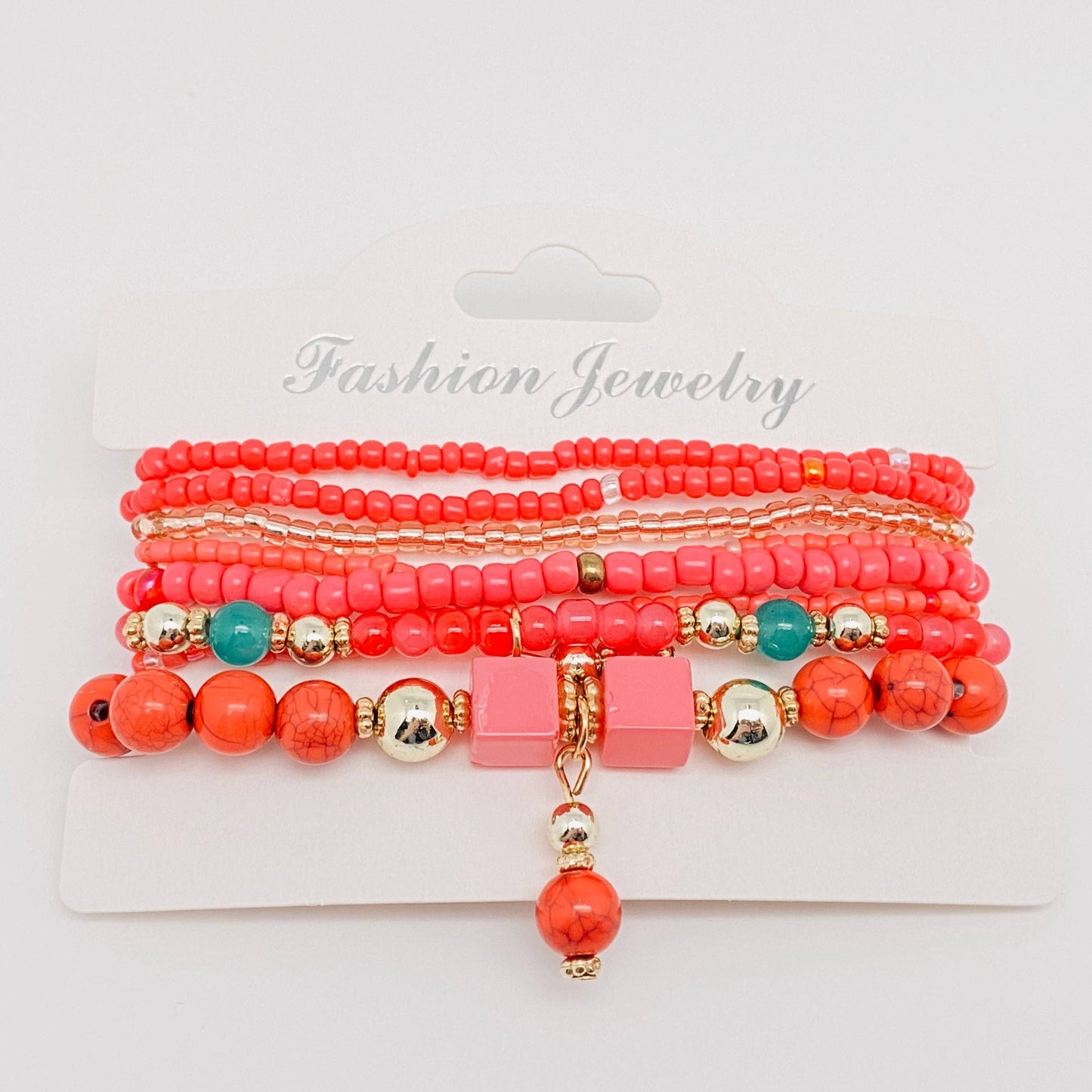 8pcs/set Bohemian Elastic Rope Handmade Beaded Bracelet