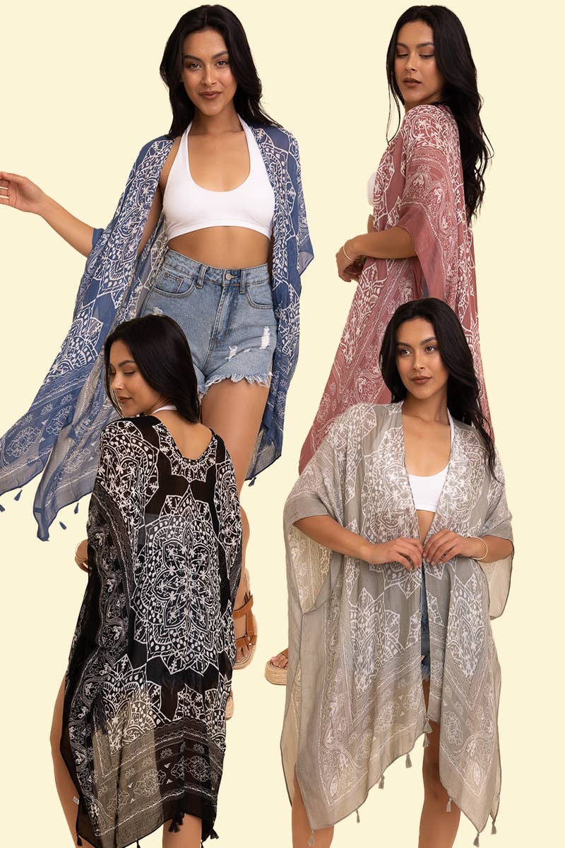 Versatile Kimono Cardigan with Tassels - Festival Ready 🎡